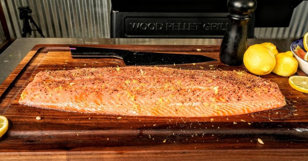 seasoning the salmon